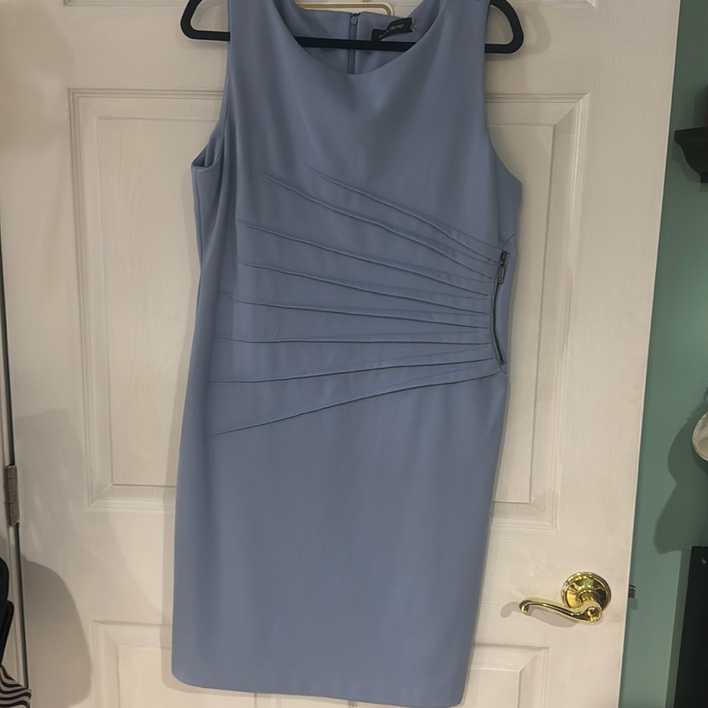 Elegant Blue Dress with Pleated Design